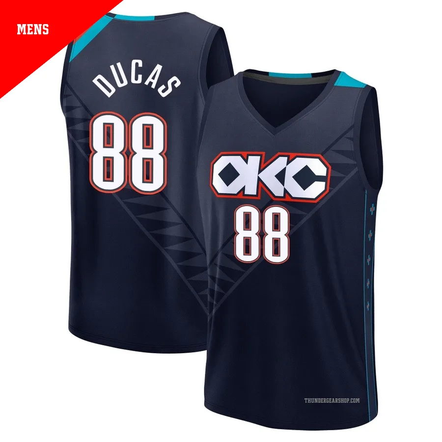 Alex Ducas ＃88 Oklahoma City Thunder 2025/26 Men's Fanatics Fast Break Navy City Edition Jersey