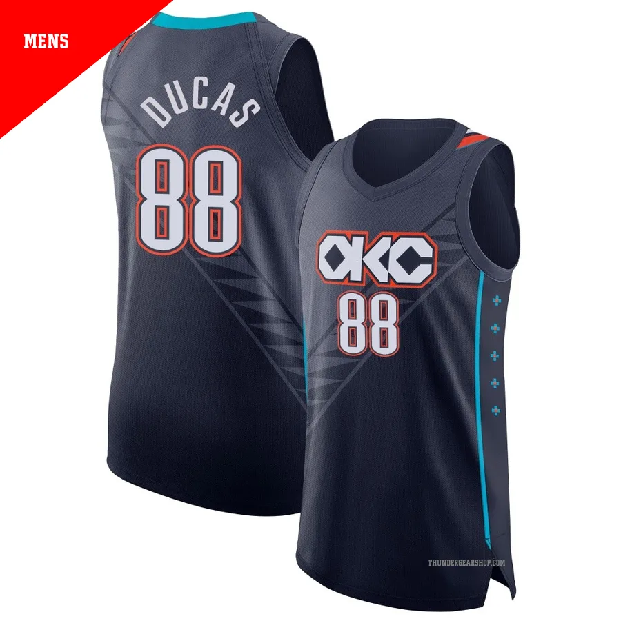 Alex Ducas ＃88 Oklahoma City Thunder Authentic 2025/26 Men's Navy City Edition Jersey