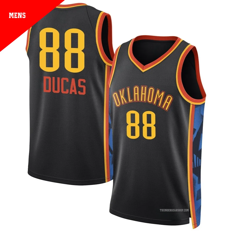 Alex Ducas ＃88 Oklahoma City Thunder Swingman 2024/25 Men's Black City Edition Jersey
