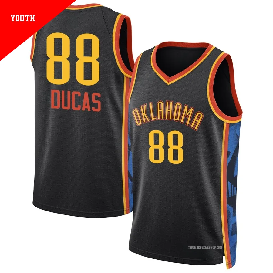 Alex Ducas ＃88 Oklahoma City Thunder Swingman 2024/25 Youth Black City Edition Jersey