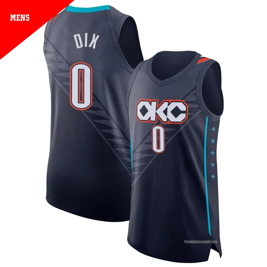 Josh Dix ＃0 Oklahoma City Thunder Authentic 2025/26 Men's Navy City Edition Jersey