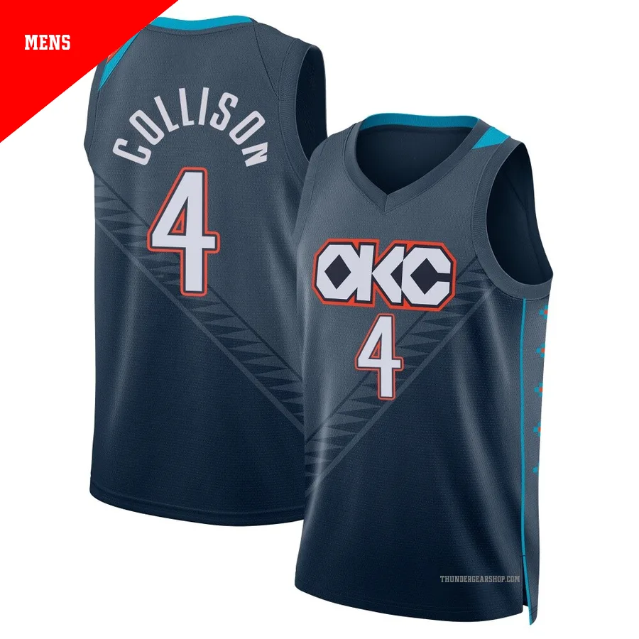 Nick Collison ＃4 Oklahoma City Thunder Swingman 2025/26 Men's Navy City Edition Jersey