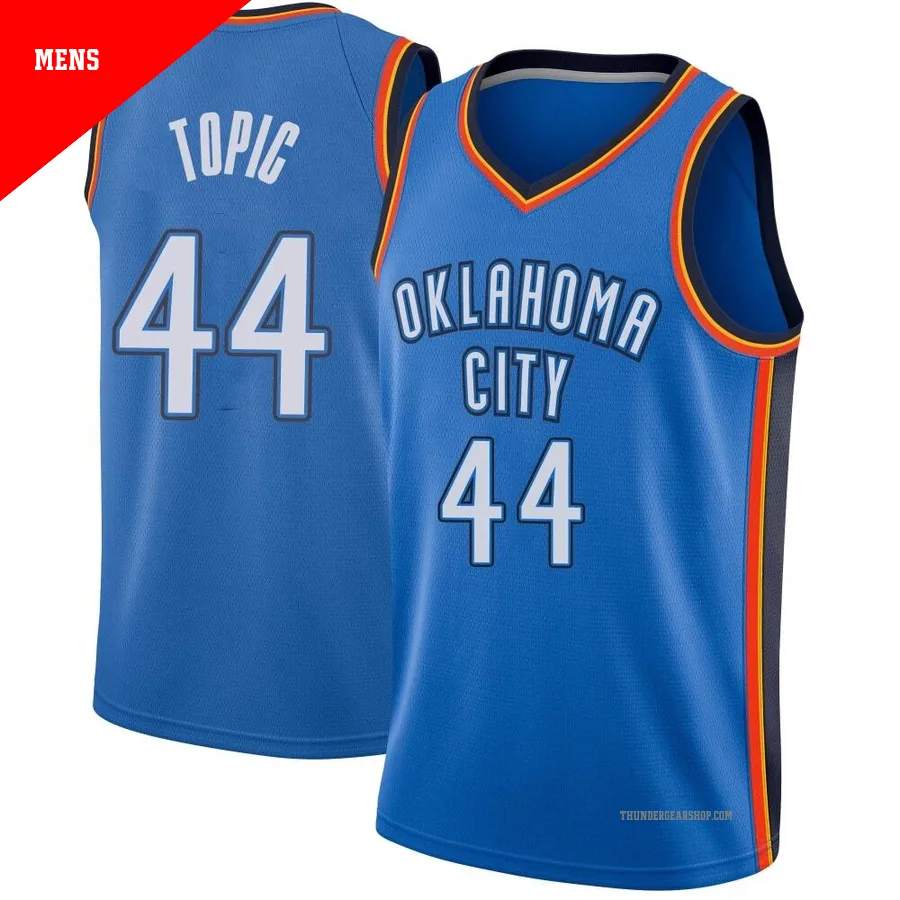 Nikola Topic ＃44 Oklahoma City Thunder Swingman Blue Men's Jersey