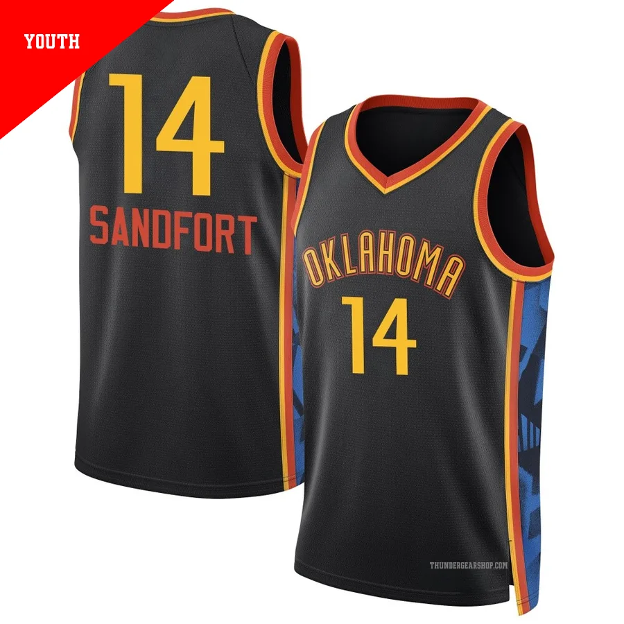 Payton Sandfort ＃14 Oklahoma City Thunder Swingman 2024/25 Youth Black City Edition Jersey