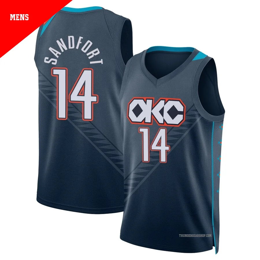 Payton Sandfort ＃14 Oklahoma City Thunder Swingman 2025/26 Men's Navy City Edition Jersey