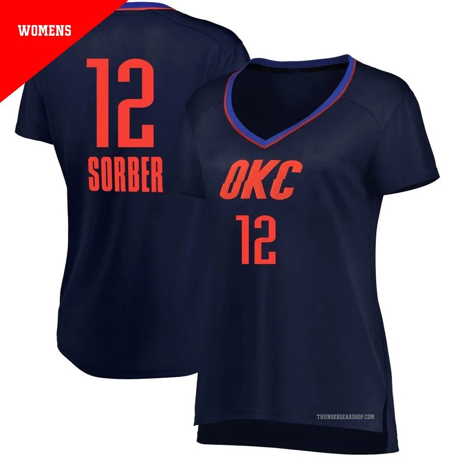 Thomas Sorber ＃12 Oklahoma City Thunder Navy Women's Fanatics Branded Fast Break Jersey - Statement Edition