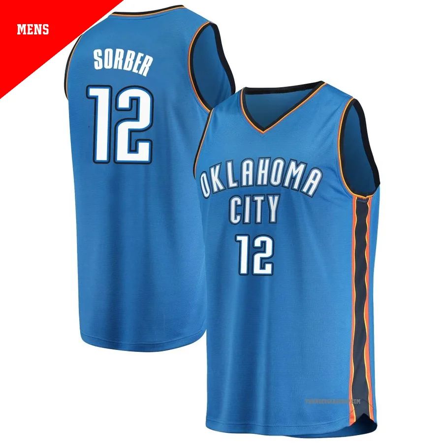 Thomas Sorber ＃12 Oklahoma City Thunder Replica Blue Men's Fanatics Branded Fast Break Jersey - Icon Edition