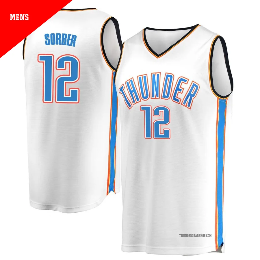 Thomas Sorber ＃12 Oklahoma City Thunder Replica White Men's Fanatics Branded Fast Break Jersey - Association Edition