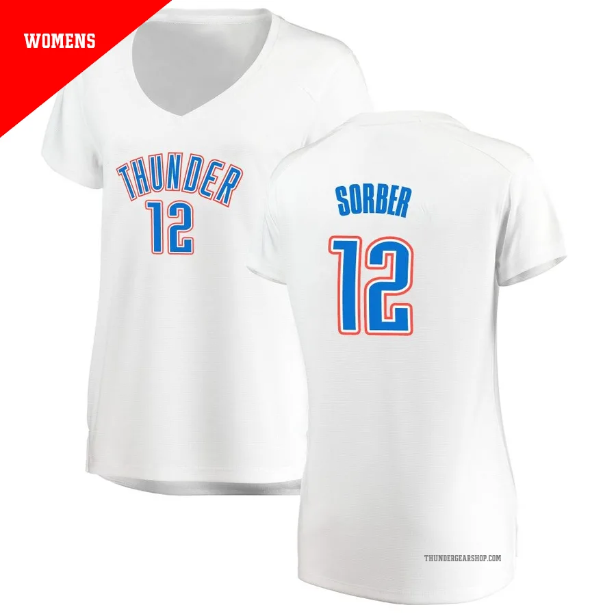 Thomas Sorber ＃12 Oklahoma City Thunder Replica White Women's Fanatics Branded Fast Break Jersey - Association Edition