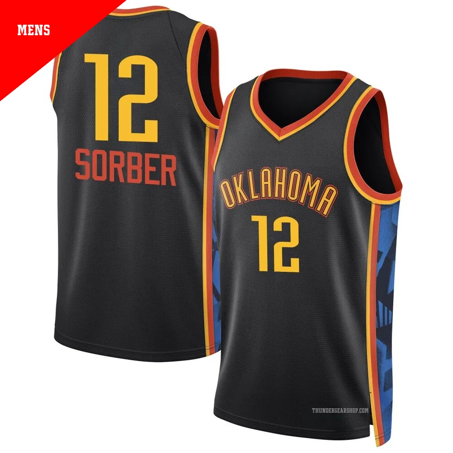 Thomas Sorber ＃12 Oklahoma City Thunder Swingman 2024/25 Men's Black City Edition Jersey