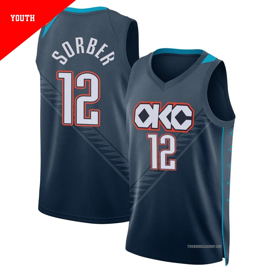 Thomas Sorber ＃12 Oklahoma City Thunder Swingman 2025/26 Youth Navy City Edition Jersey