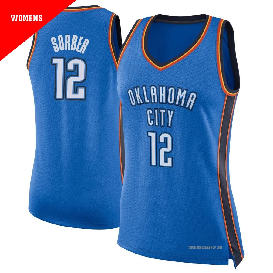 Thomas Sorber ＃12 Oklahoma City Thunder Swingman Blue Women's Jersey - Icon Edition