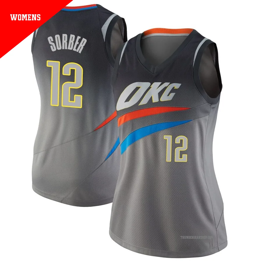 Thomas Sorber ＃12 Oklahoma City Thunder Swingman Gray Women's Jersey - City Edition