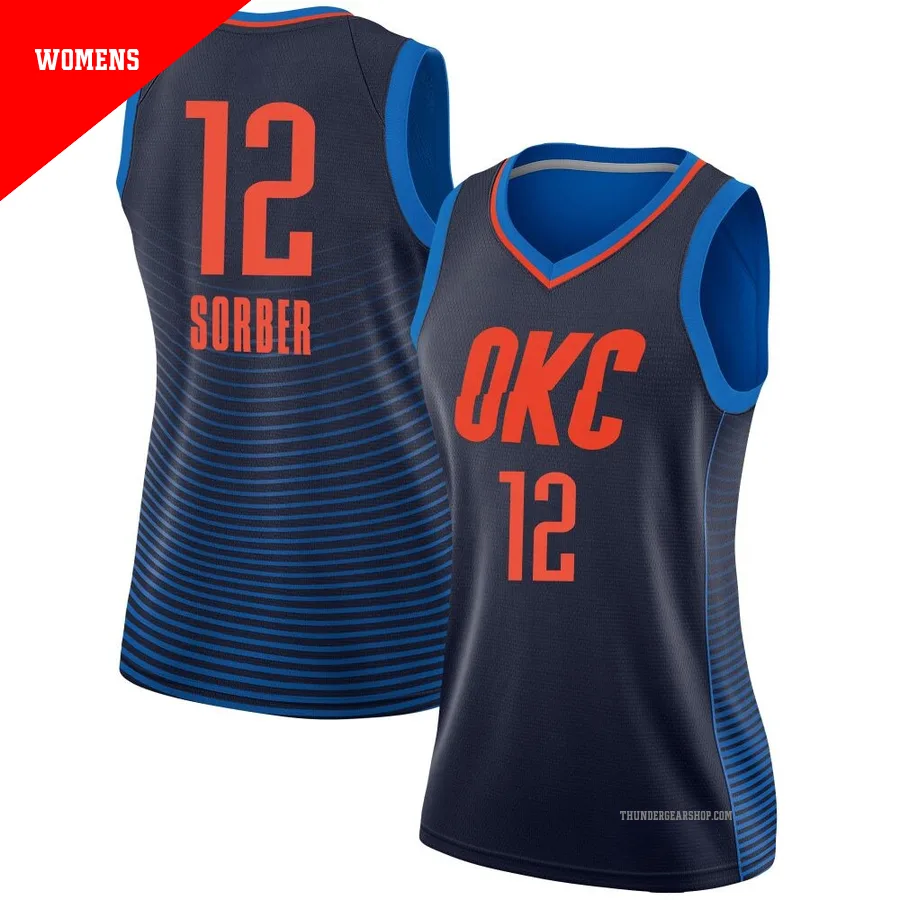 Thomas Sorber ＃12 Oklahoma City Thunder Swingman Navy Women's Jersey - Statement Edition