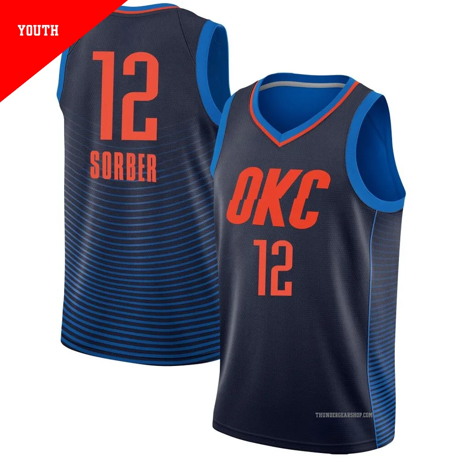 Thomas Sorber ＃12 Oklahoma City Thunder Swingman Navy Youth Jersey - Statement Edition